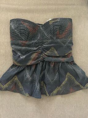 Parker 100% silk peplum tube top size s